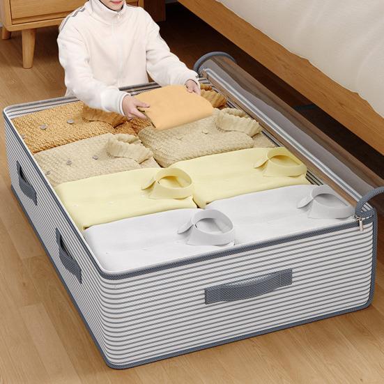 Under-Bed Storage Bag Foldable Storage Bins With Clear Top Reusable