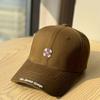 Korean-style Hard-brim Baseball Cap for Men and Women, Casual Versatile Hat with Three-dimensional Embroidered Flowers, Sun-shading, Face-slimming,