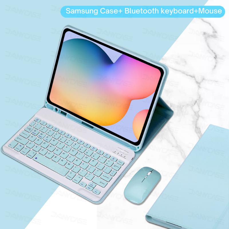 Pro Samsung Galaxy Tab A8 10.5 S6 Lite 10.4 S7 S8 11 Pouzdro s Bluetooth klávesnicí a myší se slotem pro pero