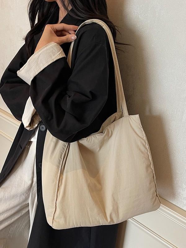 Nylon Tote Bag For Daily Use With Zipper Closure And Phone Pocket For Casual Women