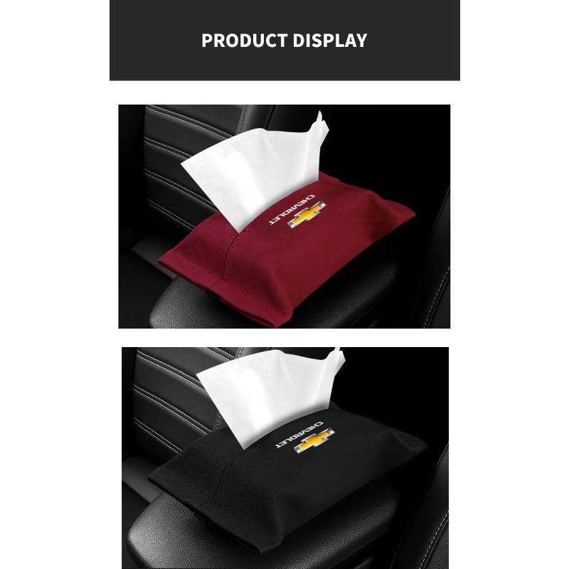 1Pcs Suede Car Tissue Box Cover Sun Visor Seat Backrest Suspension  For Chevrolet Cruze Captiva Trax Aveo Camaro Sonic Tahoe Impala Equinox Suburban