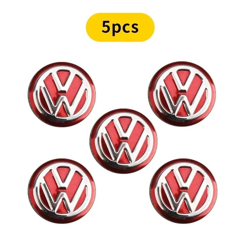 Cup Holders 14MM Car Remote Key Sticker Aluminum Emblem Decoration Decal For Volkswagen VW Caddy CC Touareg Tiguan Touran T-ROC