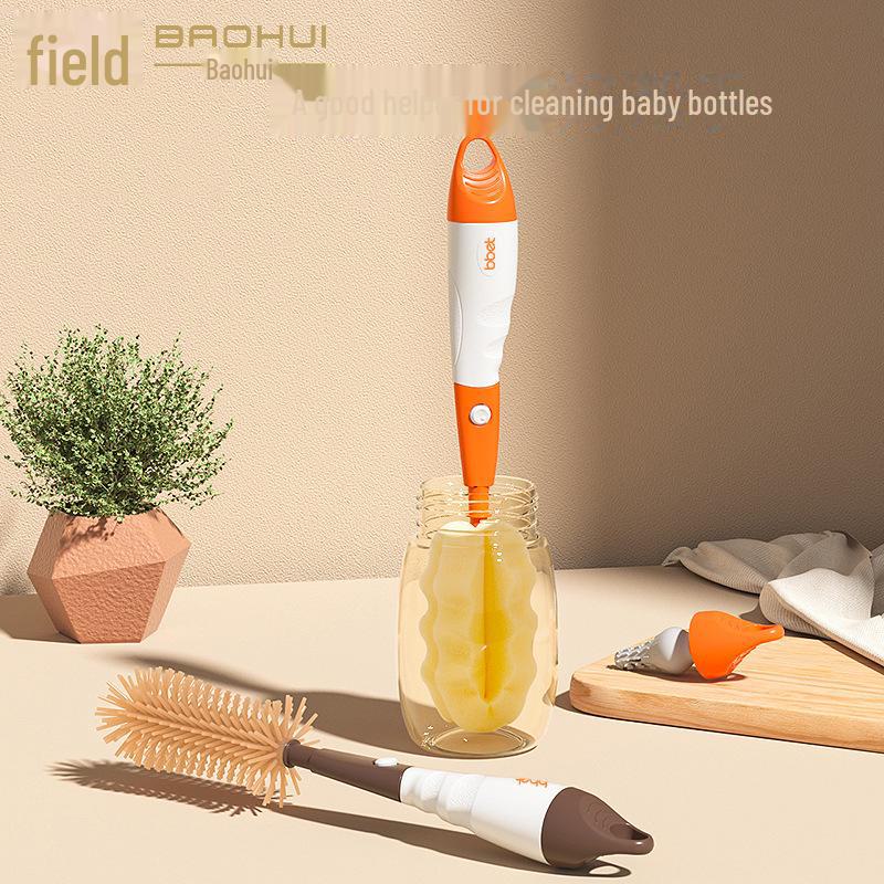 360° Rotating Baby Silicone Pacifier & Bottle Cleaning Brush Set