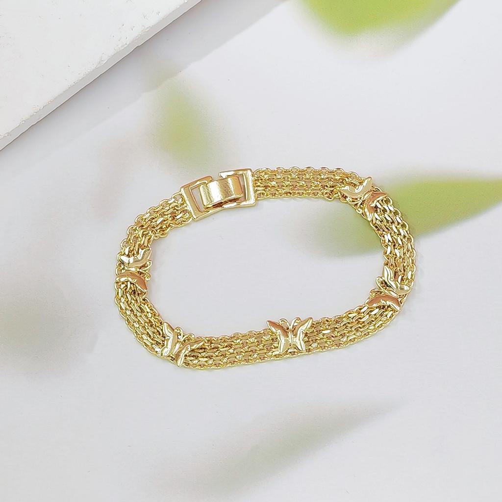 Bohemian Lucky Eye Charm Elephant Chain Link Bracelet Anklet Adjustable Handmade Copper Alloy Fashion Jewelry for Women Vacation
