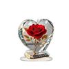 Elegant Red Roses Acrylic Heart Sculpture Heart Shape Gold Accents Heart Shaped Ornament Acrylic Love Keepsake Home Decor