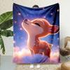 Starry Night & Deer Print Flannel Throw Blanket - Soft, Reversible, All-Season Comfort for Couch, Bed, Office, and Travel - Perf