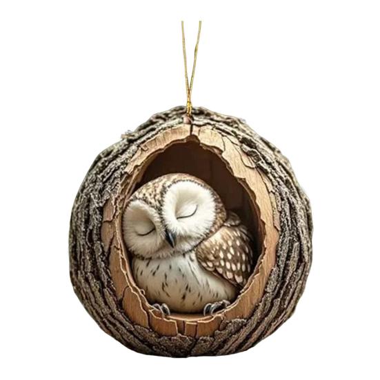 Animal Christmas Ornament 2D Acrylic Cartoon Forest Animal Xmas Tree Hanging Decoration for Holiday Home Decor