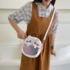 Nieuwe schattige pluche cartoon poppentas dames tweedimensionale borduurwerk pluche pijnzak lichtgewicht schouder messenger tas