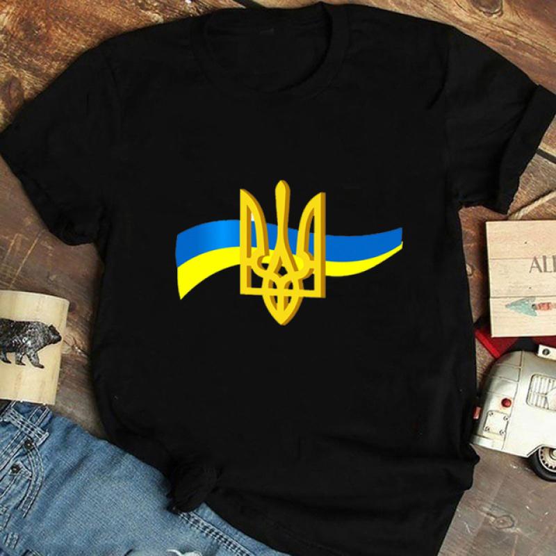 Flagge klassisches ukrainisches Geschenk-T-Shirt Mädchen Harajuku Liebe T-Shirts Tops Frauen ukrainisches T-Shirt Sommer Premium Kurzarm T-Shirt