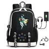 Genshin Impact Cosplay Backpack Schoolbag Teens Students Boys Girls Anime Cartoon Oxford Waterproof School Bag Travel Laptop Bag Less