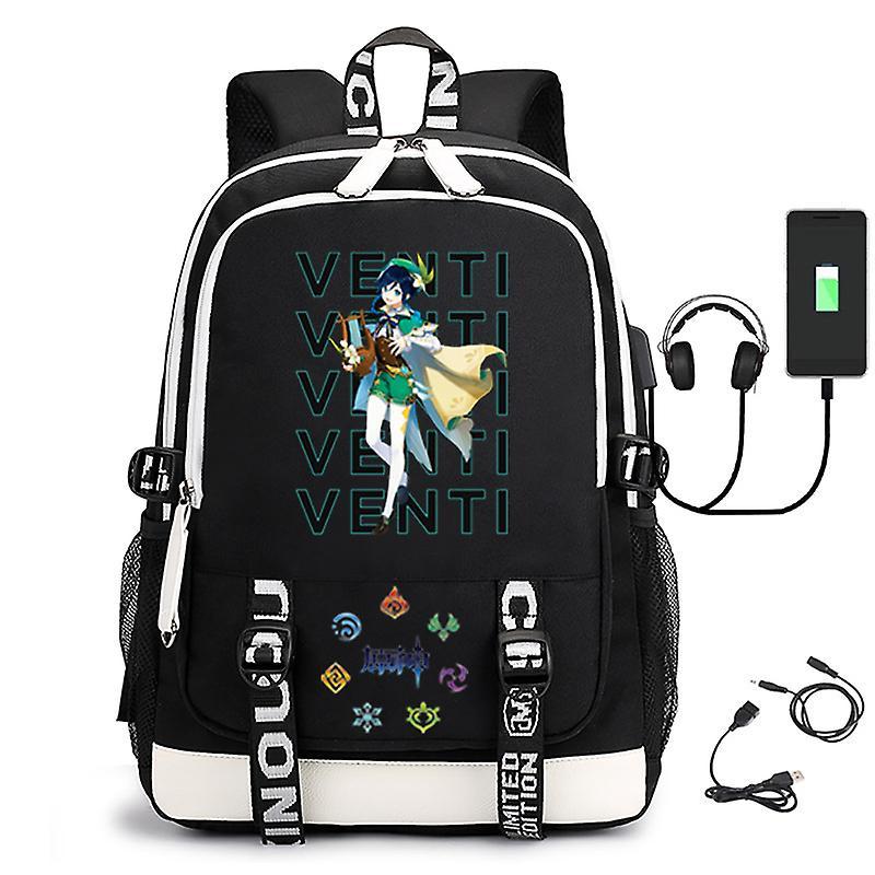 Genshin Impact Cosplay Backpack Schoolbag Teens Students Boys Girls Anime Cartoon Oxford Waterproof School Bag Travel Laptop Bag Less