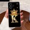 Phone Case For Tecno Spark 50 Bumper Transparent TPU Shockproof Soft Casing Crown Lucky Initial Letter Pattern Couple Shell