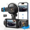 Dash Cam 1080P WIFI 3 canali, Dash Cam 1080P WIFI per auto, sensore G, cruscotto grandangolare con visione notturna a infrarossi