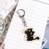 Cartoon Black Cat Keychain Acrylic Bag Pendant Cute Cat Acrylic Keyring Decoration Cute Cute Black Cat Pendant