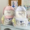 Schoolbag Cute college schoolbag Female junior high school student Elementary school student Versatile girl Transparent backpack Contrast color 
