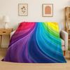 Mode Regenboogkleur Landschap Flanellen Deken Zacht Plaid voor Slaapkamer Woonkamer Bed Reizen Kamperen Picknick Slaaphoes