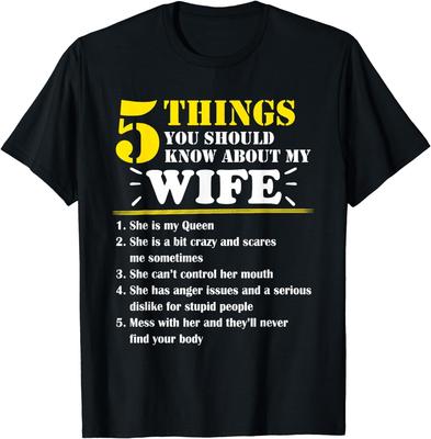 5 Things About My Wife Mothers Day Funny Husband Gifts Gift Unisex T-Shirt