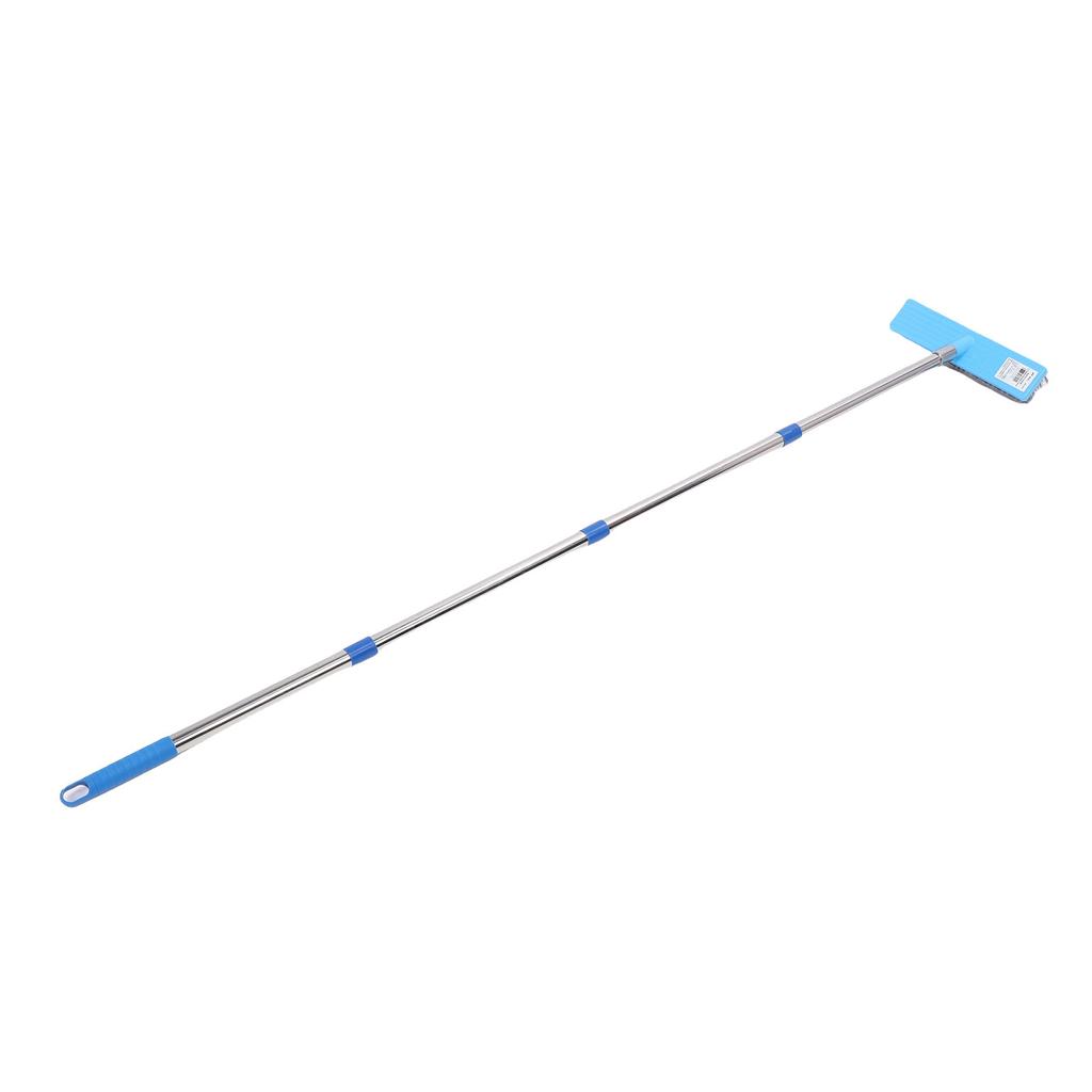 30cm Hvy Duty Steel Wire Broom Stainless Steel Telescopic Handle Outdoor Floor Scrub Brush