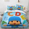 Set Biancheria da Letto Kawaii Cartoon Stampa 3D P-POCOYOS, Copripiumino Set Letto Coperta Federa, Misura King Queen Twin Bambini Ragazze Adulti