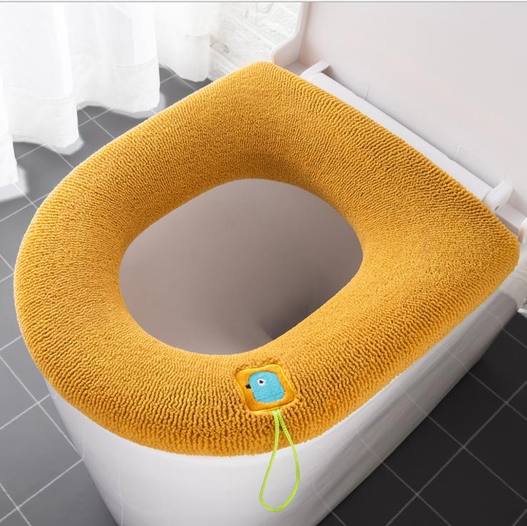 Bathroom Seat With Handle, Washable Toilet Soft Winter Warm Cushion Pad Cushion O-Shaped Toilet Seat Bidet Cover
