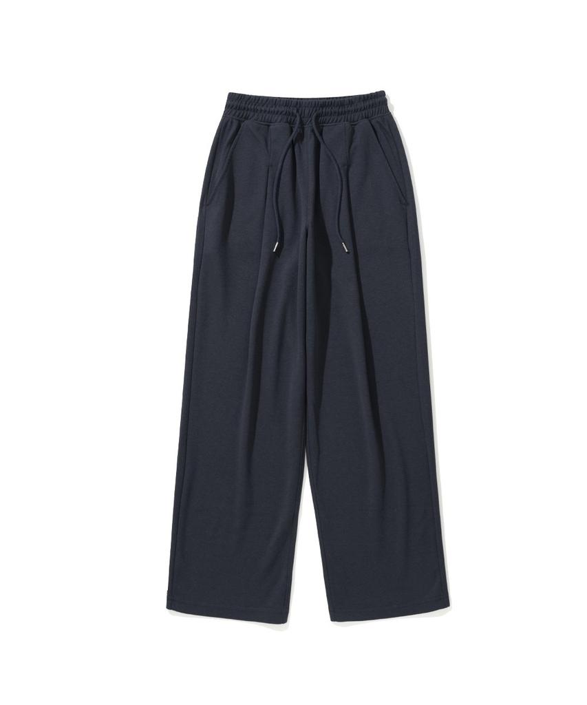 XOX One-Pleat Wide Sweatpants [Navy Blue]