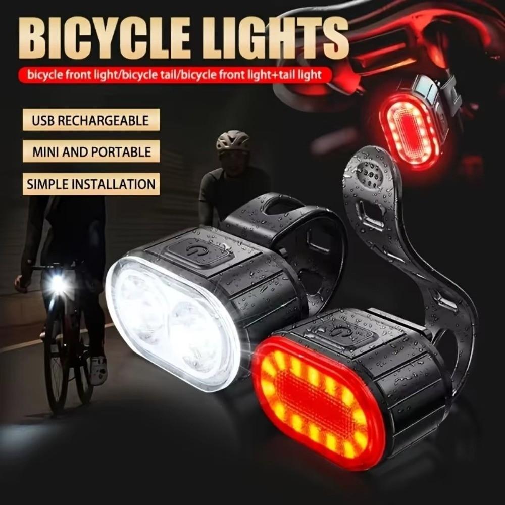Warning Light Bike Warning Lamps Waterproof Cycling Flashlights Rechargeable Bike Lights Cycling