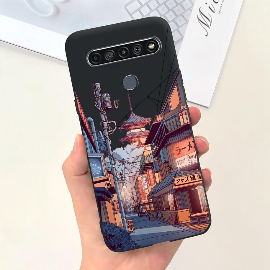 For LG K61 Case LMQ630EAW LM-Q630 Fashion Flower Soft Coque Phone Cases For LG K61 2020 K 61 Silicone Back Cover For LGK61 Funda