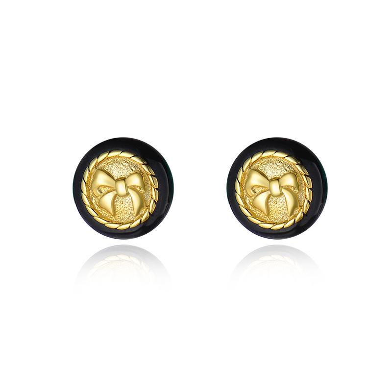 Exquisite Niche Design, Bow Earrings, Buttons, Small Fragrance Style Earrings, Elegant Women's Temperament