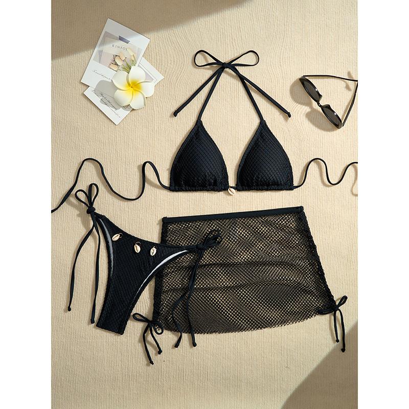 Bikini Sexy Noi din Plasă Costume de Baie Femei Costume de Baie Femei Costume de Baie din Trei Piese Costume de Baie de Plajă Costume de Baie Set Bikini Brazilian
