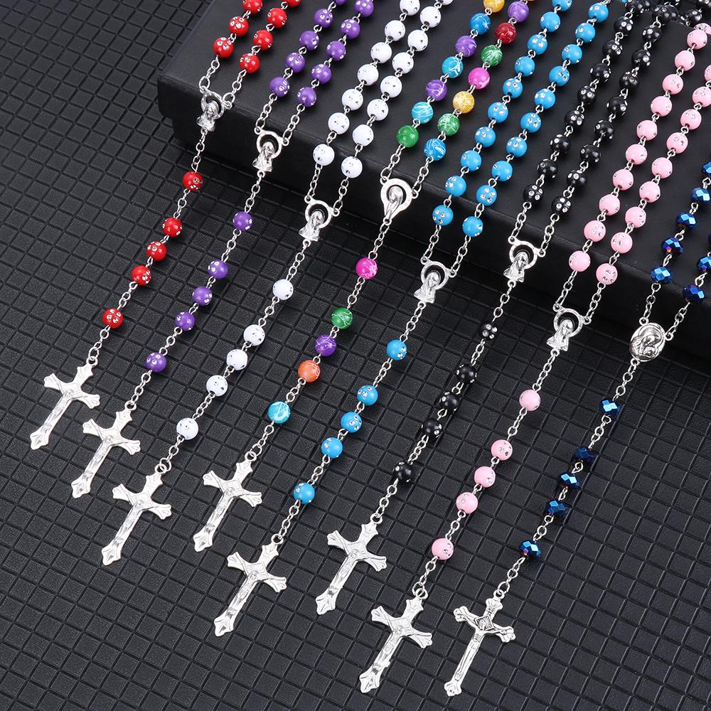 1 PC New Necklace Set Gifts Various Styles Rosary Beads Cross Rosary Catholic Necklace