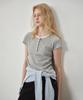 OSTKAKA Waffle Layered T-Shirt Melange Gray