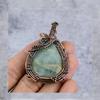 Aquamarine Gemstone Pure Copper Wire Wrap Handmade Jewelry Pendant