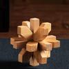Drewniany Zamek Kongminga, Puzzle 3D, Puzzle Biurowe Odprężające dla Dorosłych, Prezent na Inteligencję na Biurko dla Dzieci (Kwiat)
