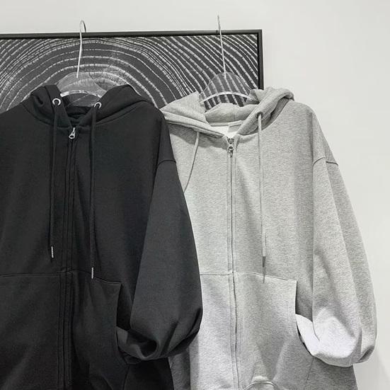 Sudadera con capucha para hombre, otoño e invierno, con cordón, holgada, con cremallera, mangas largas, bolsillos, con capucha, talla grande, cárdigan fino de color puro, abrigo informal para uso diario