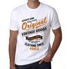 Tricou vintage pentru bărbați Tricou grafic Vintage Goods Since 1962 Alb
