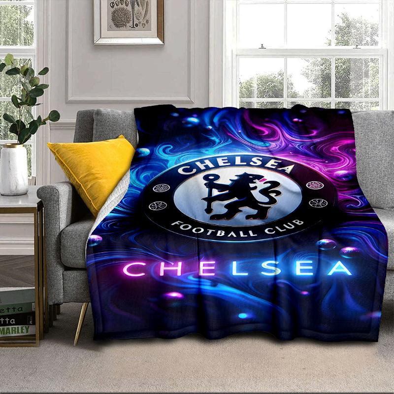 Football Club Emblem Lion Blanket Flannel Blanket for Bed, Sofa, Camping, Hiking, Picnic Essentials, Gift for Family Fan Gifts