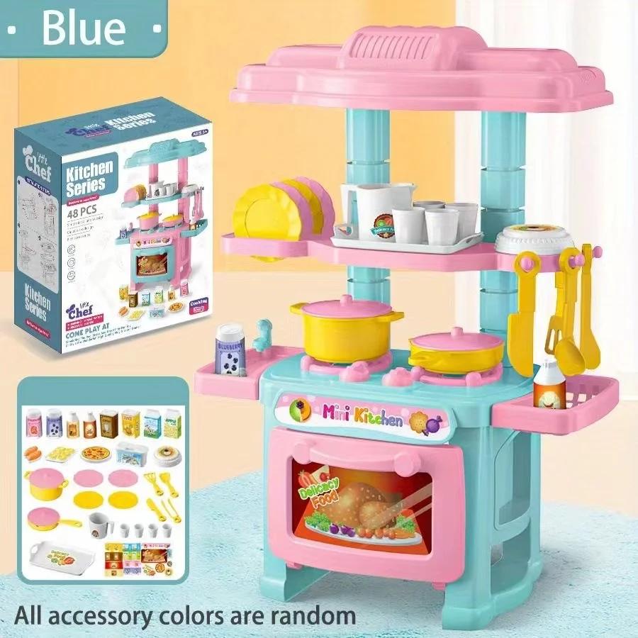 Kitchen Mini Counter Toys Realistic-Looking Children'S Pretend Play House Role Play Pretend Game Cooking Food Toy Set Boy Girl Gift Kids