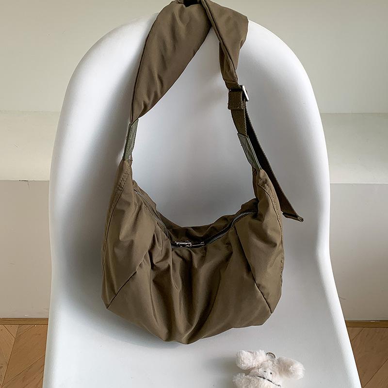 Large-capacity Casual Crossbody Bag, High-end Solid Color Shoulder Bag