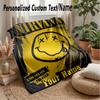 Nirvana Custom Flannel Throw Blanket Print Your Name Text Soft Warm Blanket Holiday Present