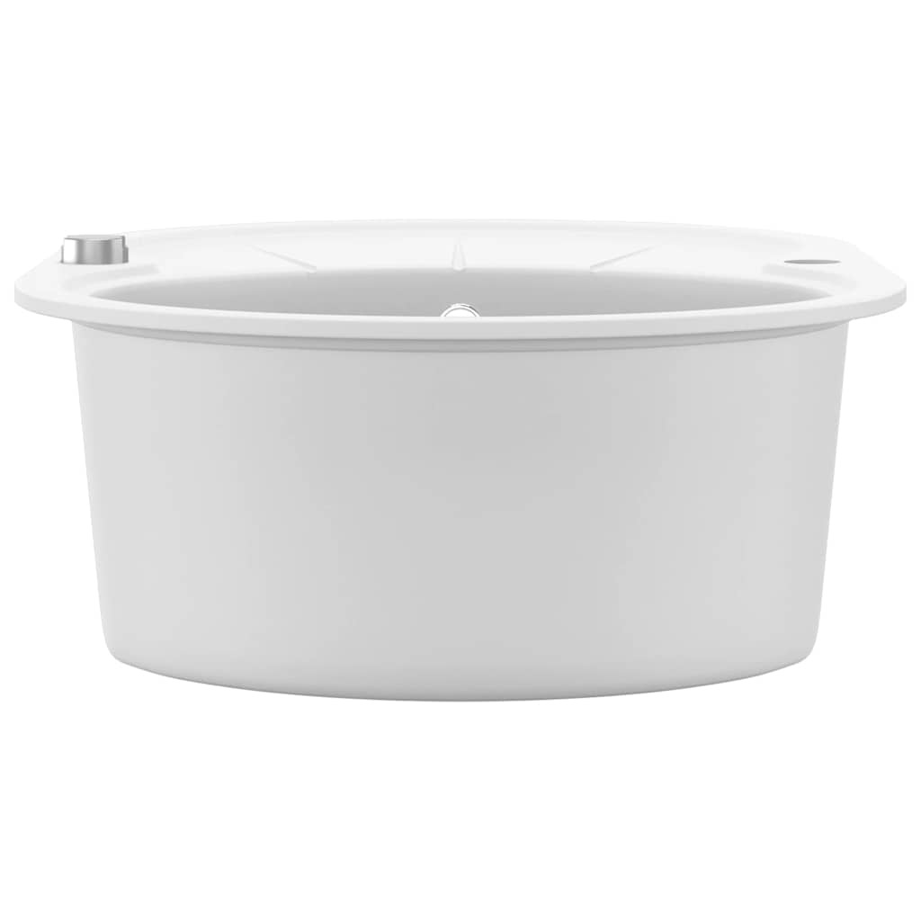 Granite Sink Single Basin Oval White