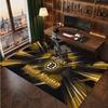 Boston Bruins Personalized Crystal Velvet Carpet, Customized Name Text Soft Anti‑Slip Rug for Living Room Bedroom