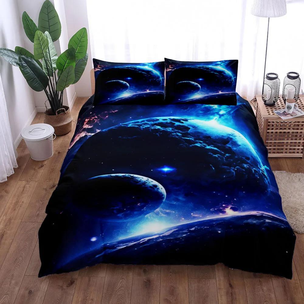Bettwäsche-Set mit abstraktem Weltraumnebel, Bettbezug-Set, UK-Einzelbett, Doppelbett, Queensize-Bett, Kingsize-Bett, US-Bett, Twin, Full Kingsize