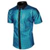 70s Disco Style Mens Costume Shirt With Sequin Details For Themed Events And Cosplay