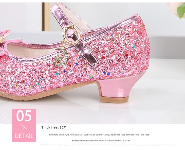 2025 Spring Princess Crystal High Heels for Girls