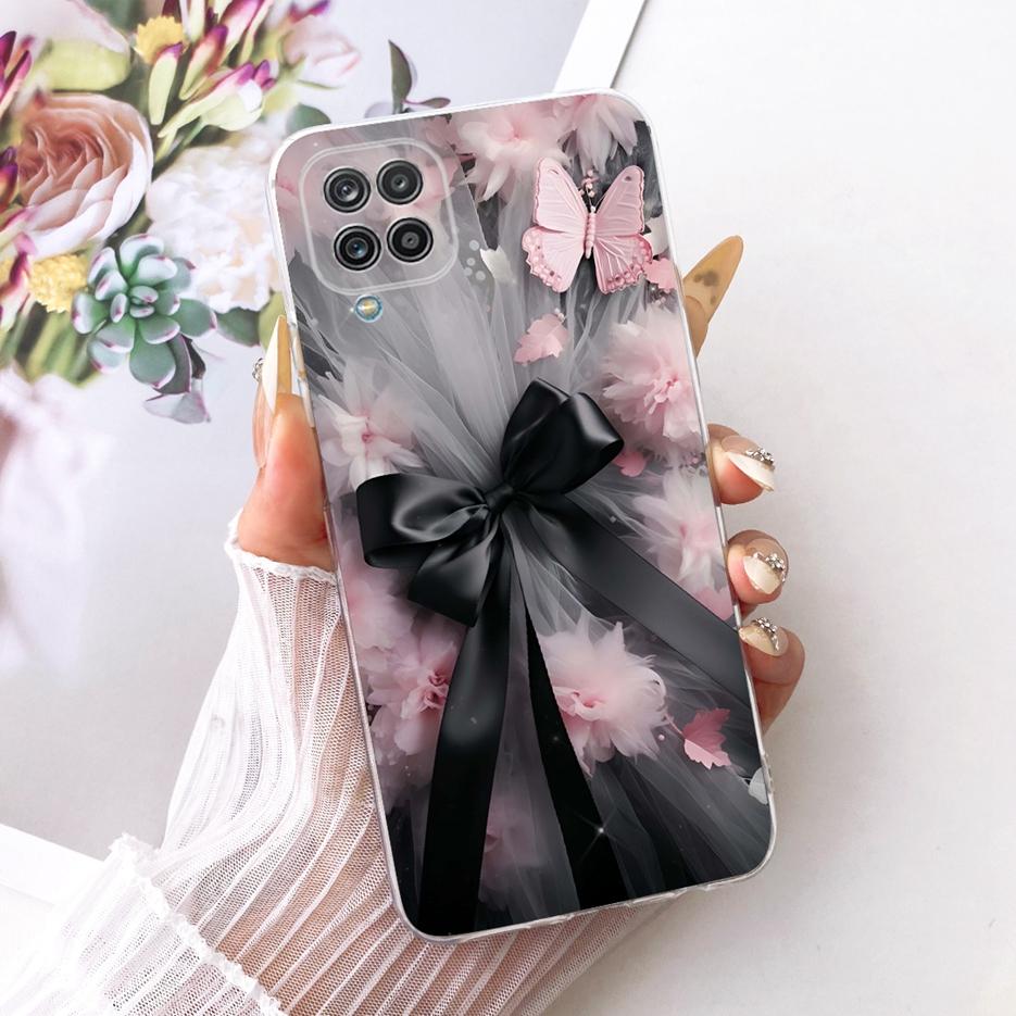 For Samsung Galaxy A12 Case F12 M12 Colorful Flowers Painted Cover Soft Slim Phone Case For Samsung A12 M 12 Galaxy M12 F12 Bags
