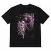 Dunkles Fairycore Grafik-T-Shirt Neo Goth Grunge Feenflügel Schmetterling Schwarzes Tee UK