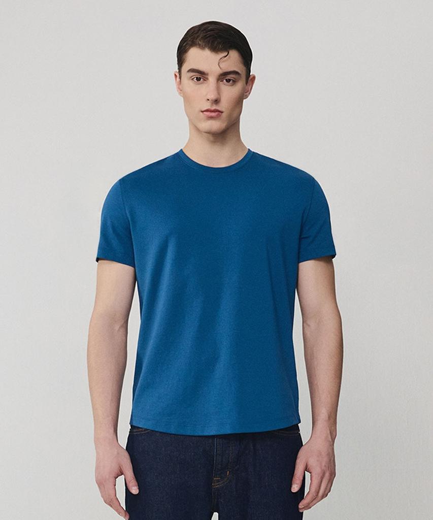 Dibeullu Tailored Crew Neck Short Sleeve Midnight Blue