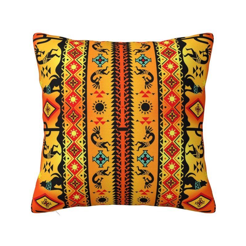 African Tribal Native American Kokopelli Cushion Cover xcm Velvet Pillow Case for Sofa Square Pillowcase Home Decorative