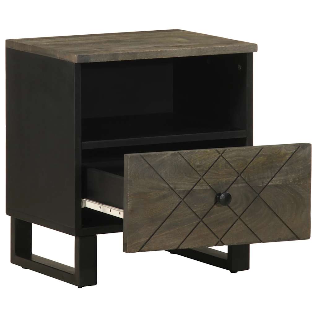 Nightstand Black 40x33x46 cm Solid Mango Wood