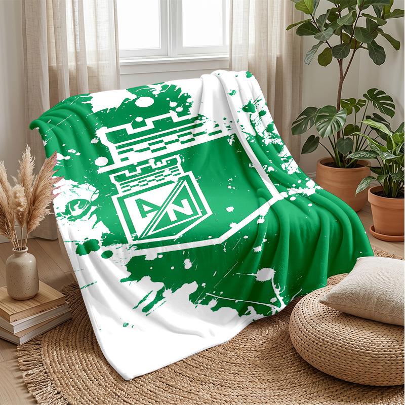 Atlético Nacional Theme Blanket Soft Flannel Blanket Plush Throw Blanket Cozy Sofa Bed Blanket for Home Decor